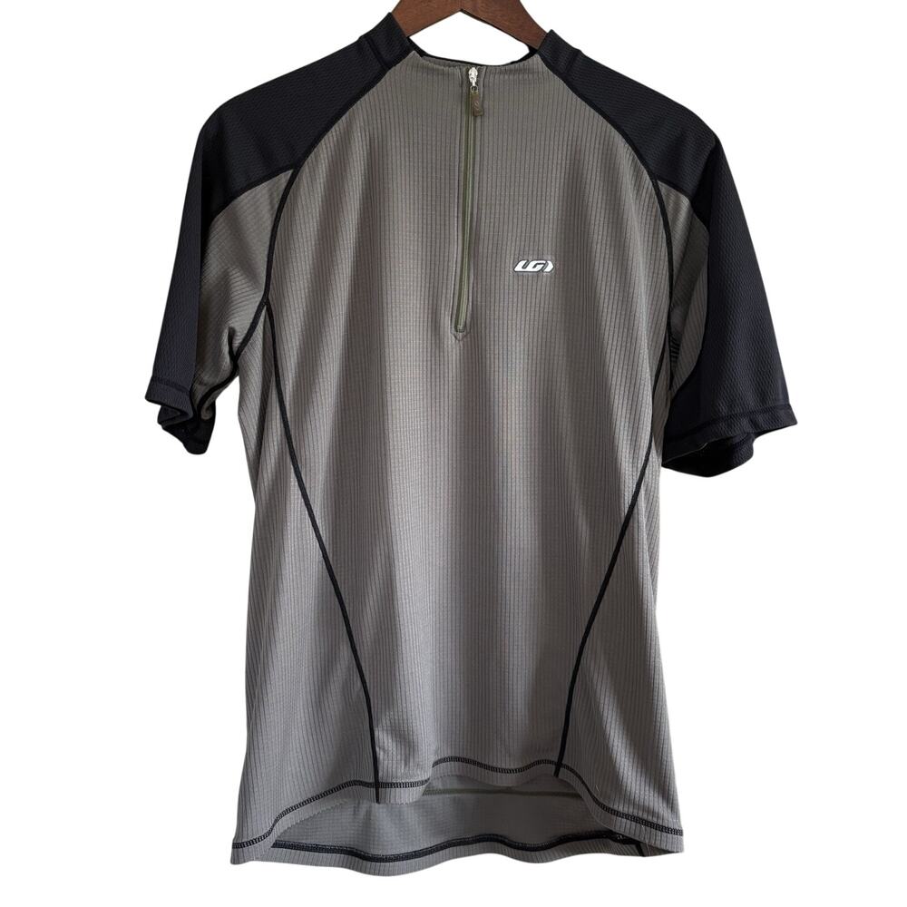 Louis Garneau Short Sleeve Cycling Jersey Men’s Large Gray & Black 1/4 Zip USA